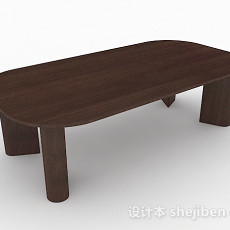 田园木质棕色餐桌3d模型下载