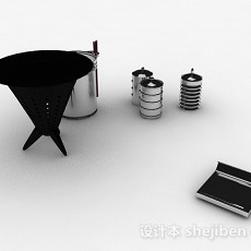 现代风格不锈钢镂空厨房用具3d模型下载