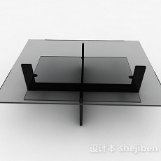 灰色方形玻璃茶几3d模型下载