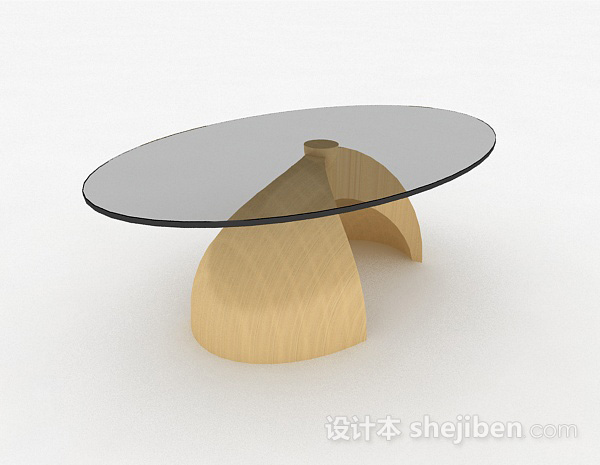 椭圆形玻璃餐桌3d模型下载