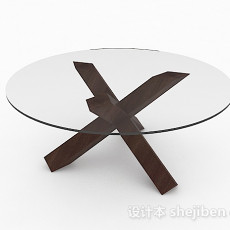 圆形玻璃餐桌3d模型下载