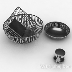 不锈钢镂空厨房用具3d模型下载