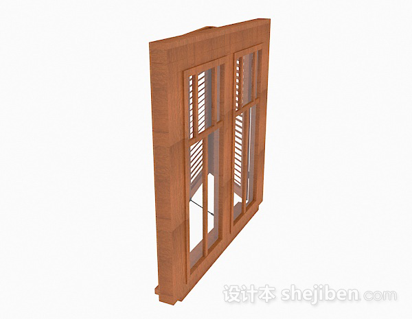 设计本木质家居窗户3d模型下载