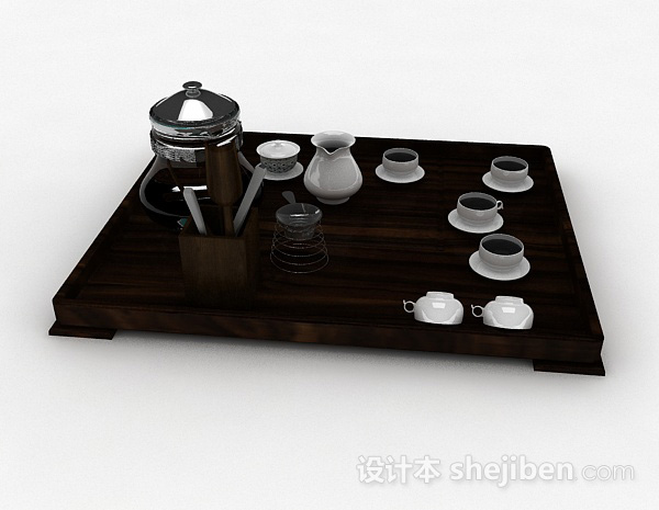 中式风格中式茶具3d模型下载