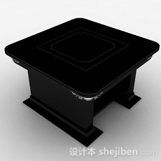 黑色方形茶几3d模型下载
