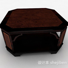 新中式木质茶几3d模型下载