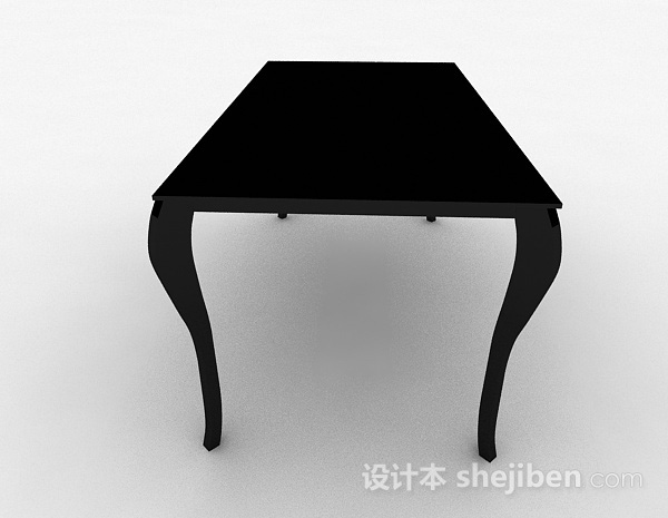 设计本黑色长方形餐桌3d模型下载