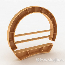 中式木质展示柜3d模型下载