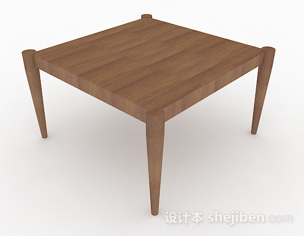 现代风格方形木质餐桌3d模型下载
