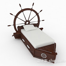 轮船主题儿童床3d模型下载