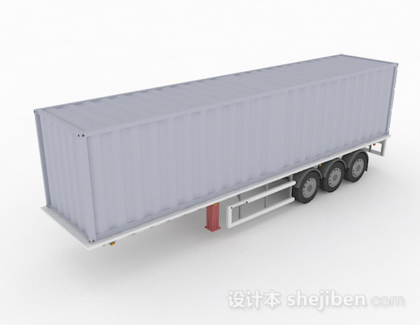 现代风格灰色货车集装箱3d模型下载
