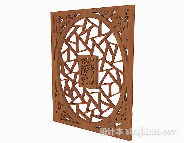 中式风格中式木质镂空雕花窗户3d模型下载