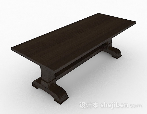 木质简约棕色餐桌3d模型下载