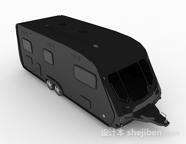 黑色货车车厢3d模型下载