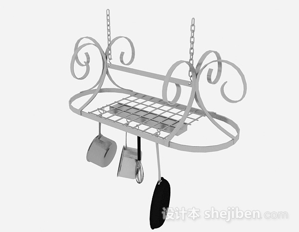 现代风格欧式悬挂式厨具晾碗架3d模型下载