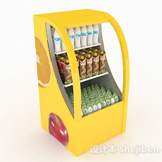 黄色饮料展台3d模型下载