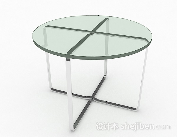 免费绿色圆形餐桌3d模型下载