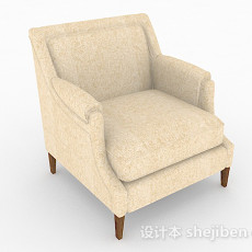 黄色简约单人沙发3d模型下载