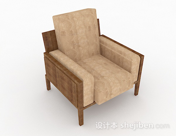 棕色木质单人沙发