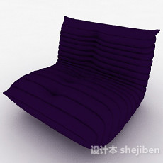 紫色简约榻榻米靠垫沙发3d模型下载