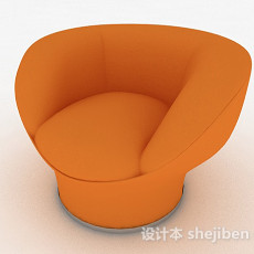 个性创意橙色单人沙发3d模型下载