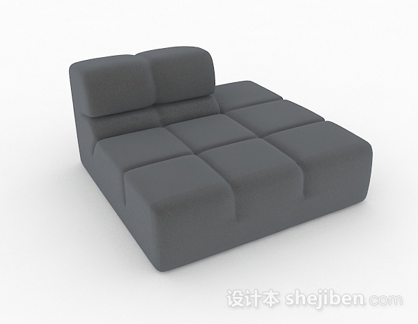 灰色休闲单人沙发3d模型下载