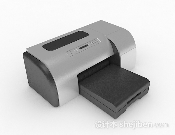灰色打印机3d模型下载
