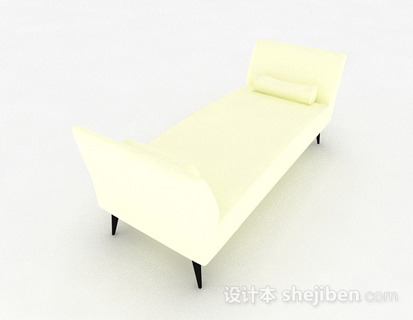 设计本现代风格米白色布艺沙发脚凳3d模型下载