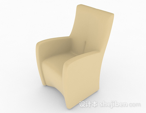现代风格黄色简约单人沙发3d模型下载