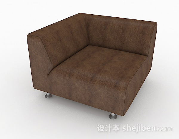 棕色简约单人沙发