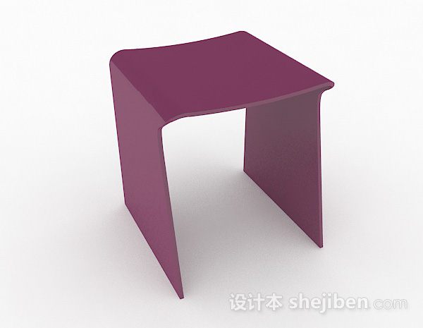 创意简约紫色休闲椅3d模型下载
