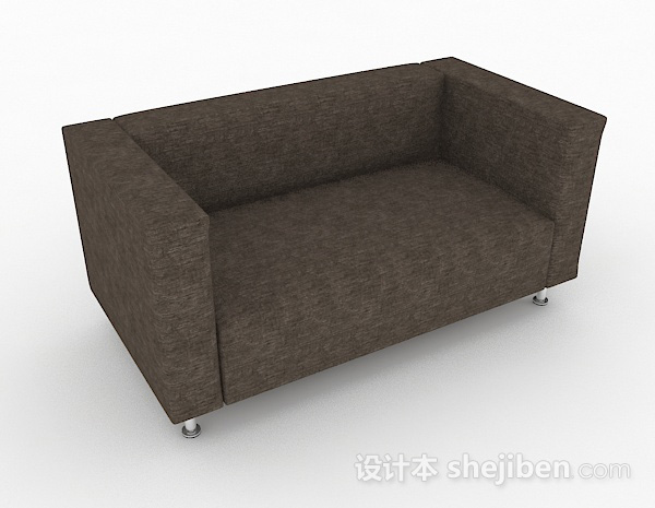 北欧棕色简约单人沙发3d模型下载