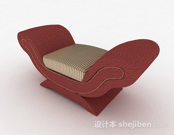 免费欧式风格红色休闲沙发脚凳3d模型下载
