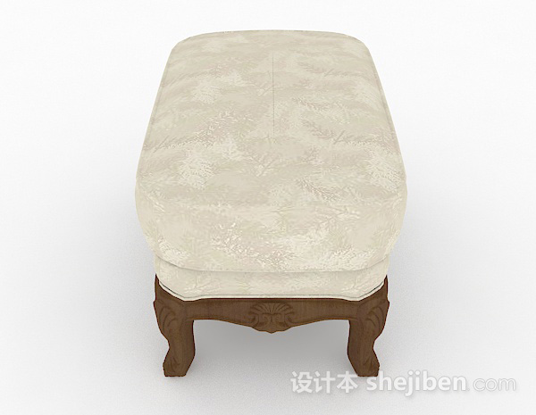免费白色沙发凳3d模型下载