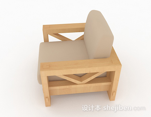 免费棕色休闲单人沙发3d模型下载