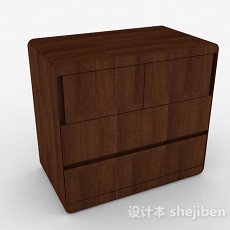 棕色木质床头柜3d模型下载
