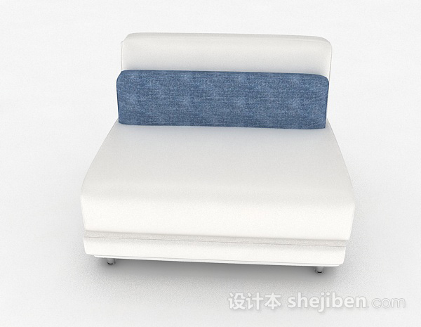 现代风格白色简约单人沙发3d模型下载