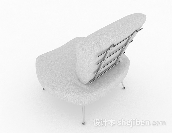 设计本灰色简约单人沙发3d模型下载