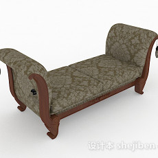 欧式绿色卧室沙发3d模型下载