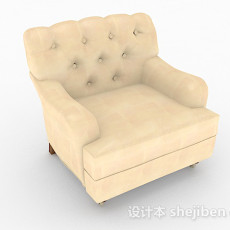 美式黄色单人沙发3d模型下载