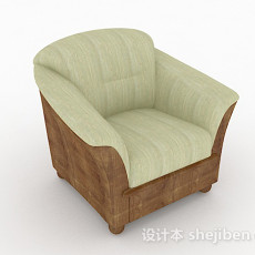 田园绿色单人沙发3d模型下载