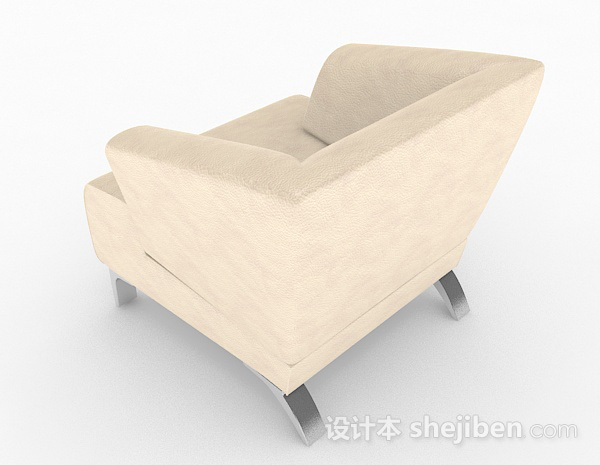 设计本黄色简约单人沙发3d模型下载