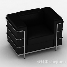 黑色单人沙发3d模型下载