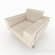 简约白色单人沙发3d模型下载