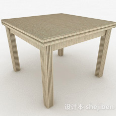 浅棕色木质餐桌3d模型下载