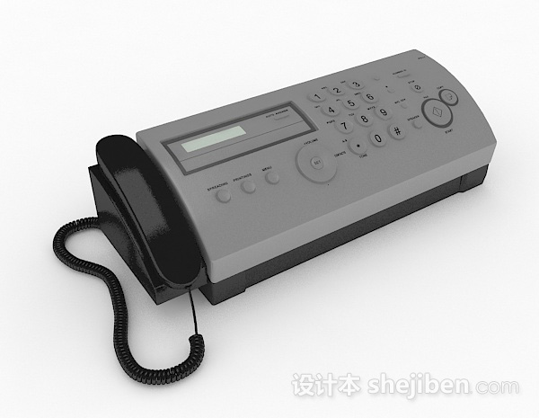灰色电话机3d模型下载
