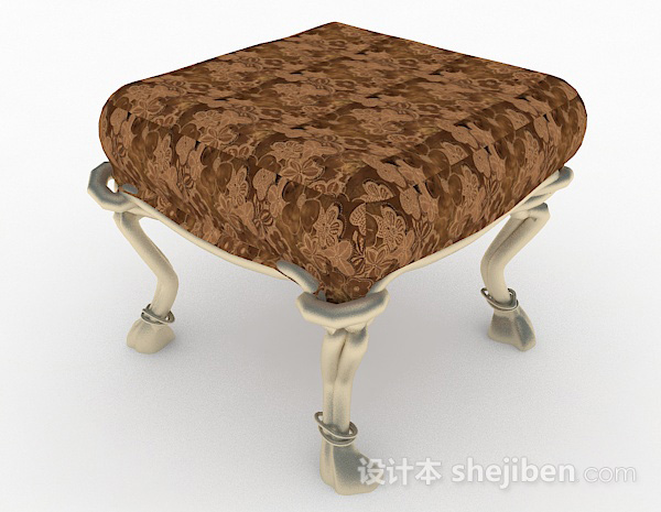 欧式棕色沙发凳