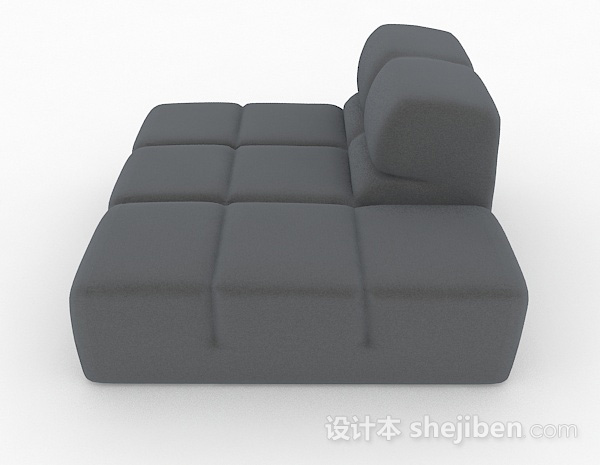 设计本灰色休闲单人沙发3d模型下载