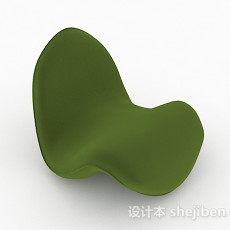 创意休闲绿色单人沙发3d模型下载