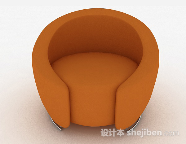 创意个性橙色圆形单人沙发
